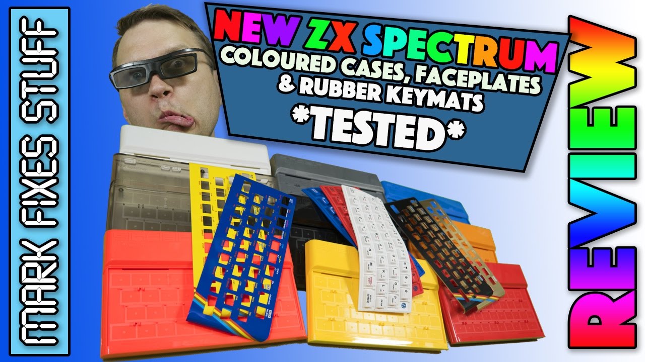 REVIEW and TEST: New Multi-Coloured & Clear ZX Spectrum cases, Key Mats & Faceplates
