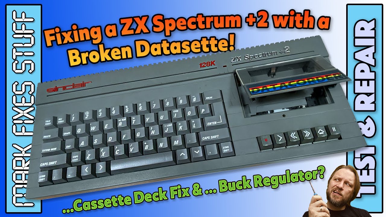 Fixing a Sinclair ZX Spectrum 128k +2 Datacorder… and using a Buck Regulator on a Spectrum??
