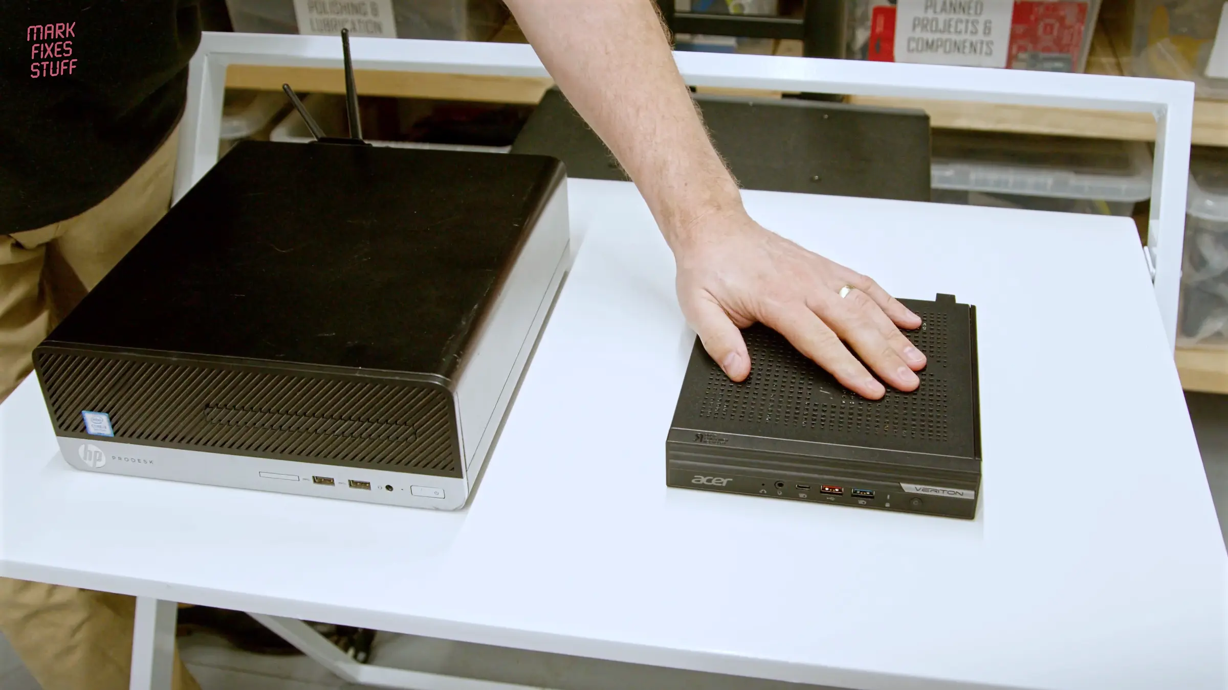 Acer Veriton and HP ProDesk small form factor PCs used for a Batocera arcade build