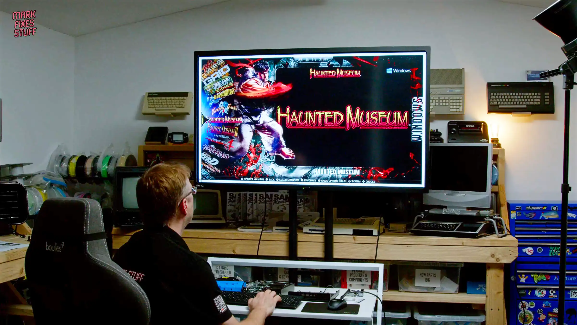 Haunted Museum arcade shooter running on Batocera with a Sinden light gun setup