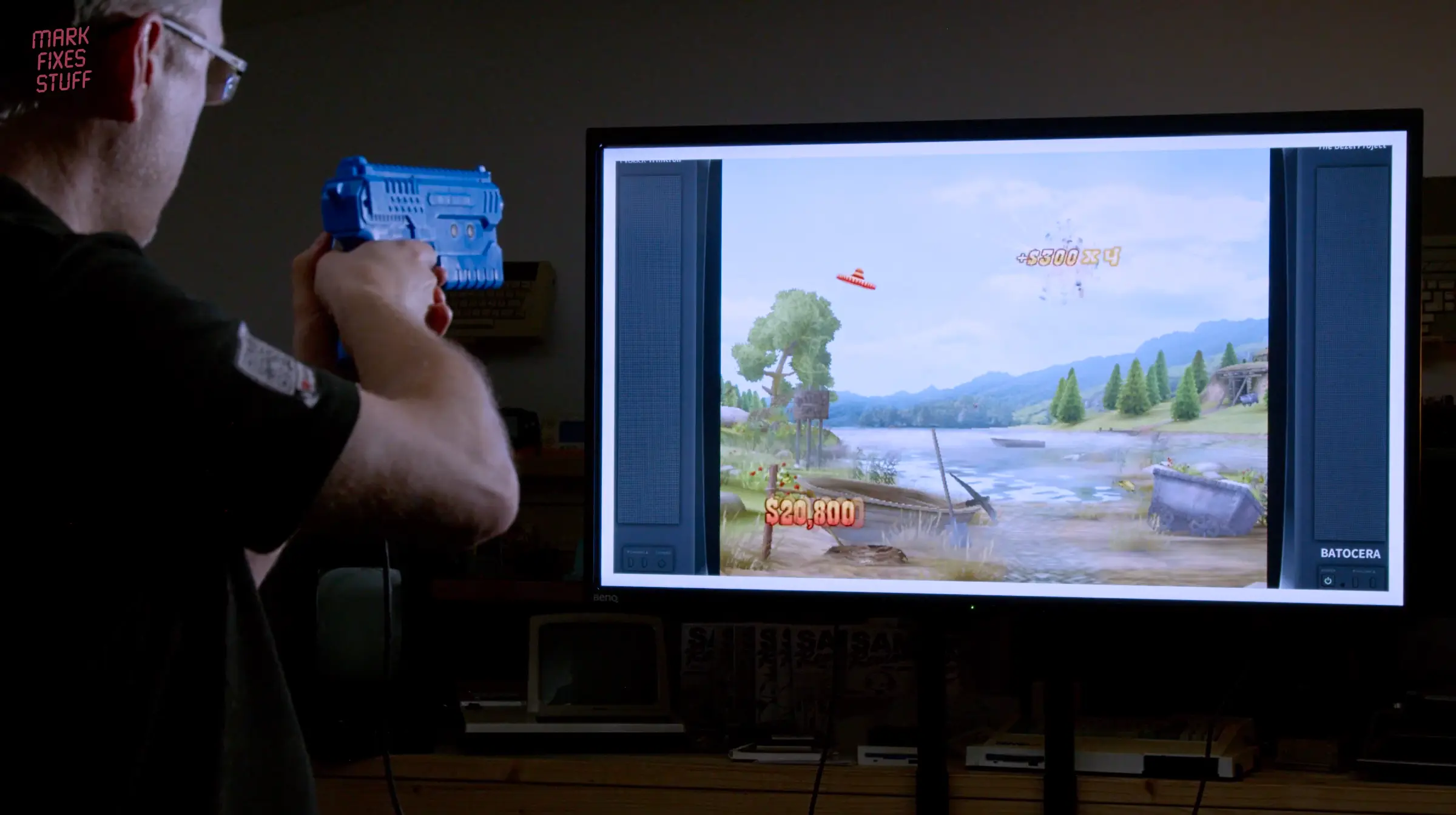 Wild West Shootout on Wii emulated in Batocera with a Sinden light gun