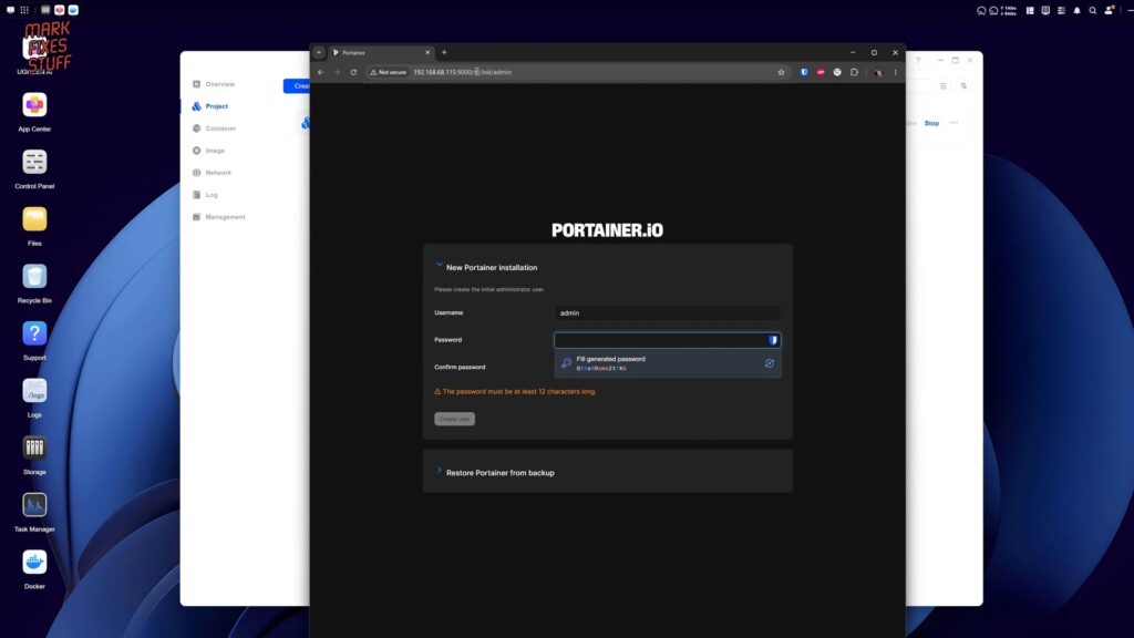 Setting up Portainer Docker management on the UGREEN NAS DXP4800 GT
