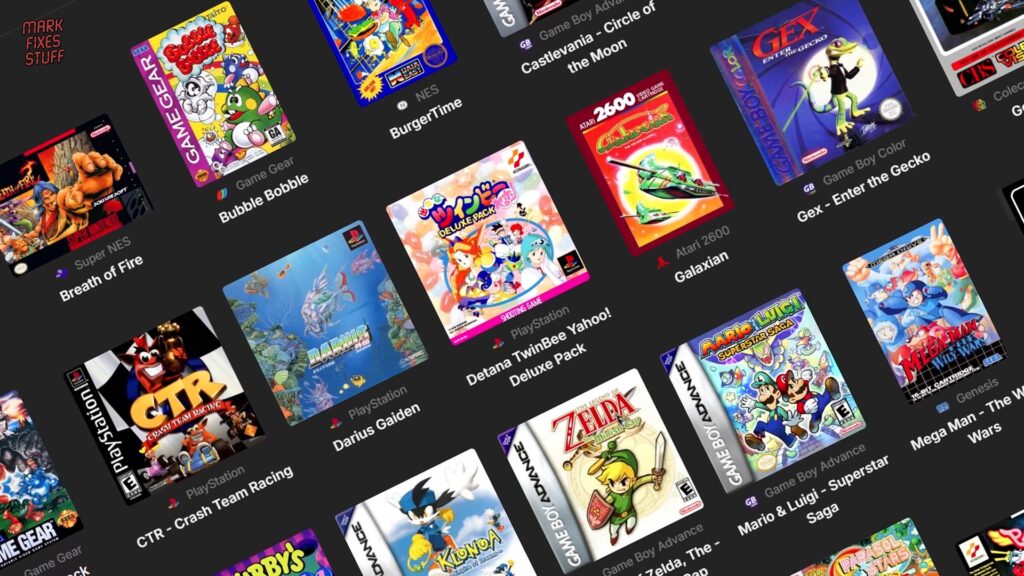 RetroAssembly game library interface running from the UGREEN NAS DXP4800 GT
