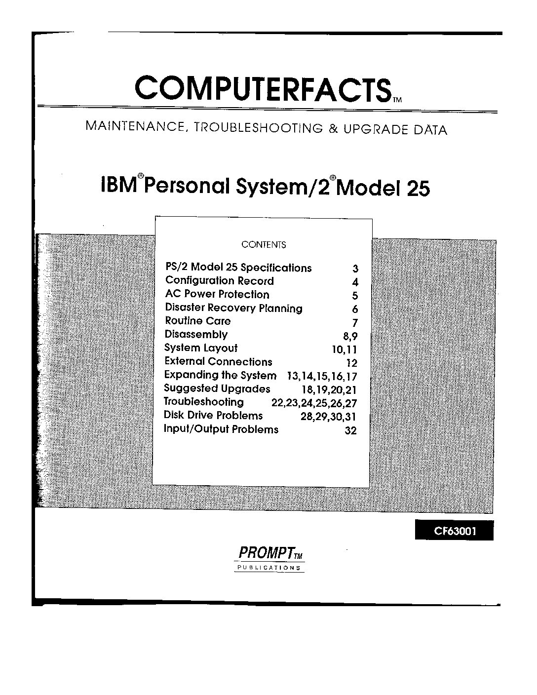 Sams Computerfacts: IBM Personal System/2 Model 25 Service Data (PDF)