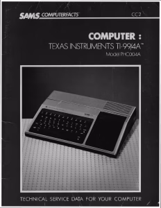 Sams Computerfacts CC2: Texas Instruments TI-99/4A (PHC004A) Service Data (PDF)