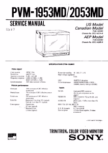 Sony PVM-1953MD / PVM-2053MD Trinitron Monitor Service Manual (PDF)
