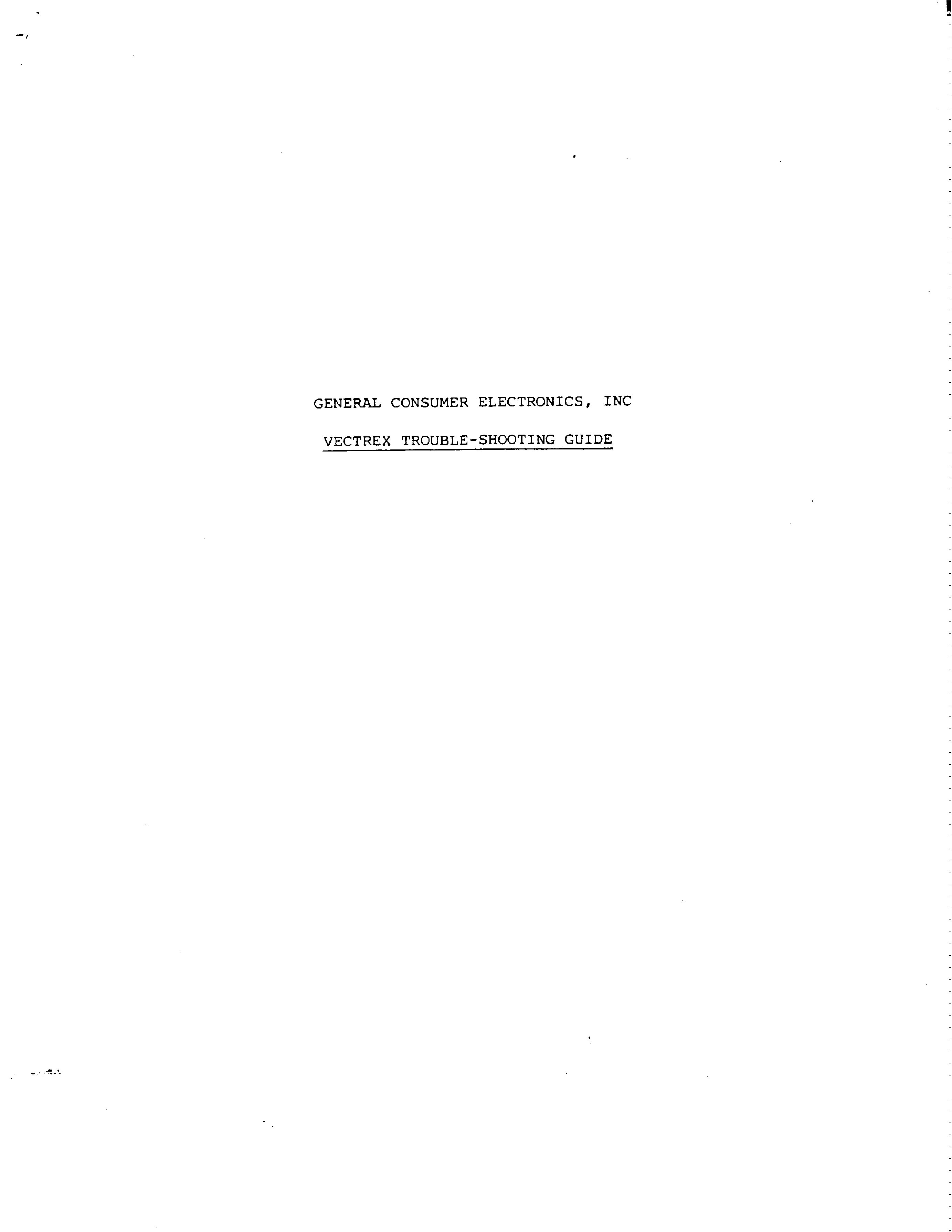 Vectrex Trouble-Shooting Guide (GCE PDF)